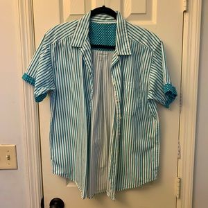 Vintage Cotton Striped & Polka-Dot Button-up Shirt